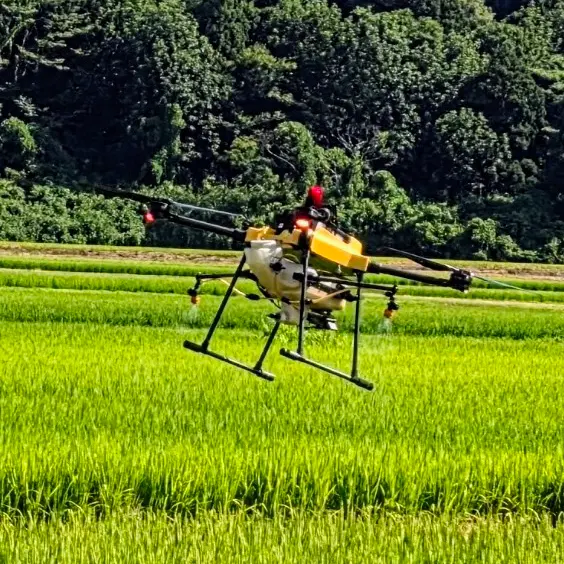 ドローンによる農薬散布の様子