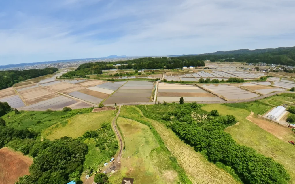 長岡市悠久山-田植え前
